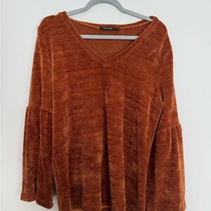 V-Neck Bell Sleeve Knit Top